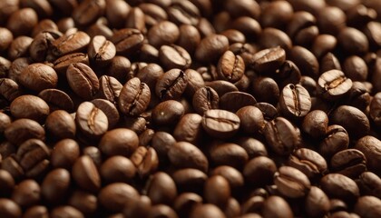 Fototapeta premium Generated Image Hyper-detailed macro shot of the inside of a coffee bean grinding, showing textured surfaces and tiny particles mid-air. 1
