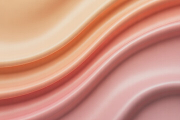 Fototapeta premium Luxurious flowing silk fabric in soft pastel peach and pink hues creates a smooth, elegant, and serene abstract background for sophisticated design projects