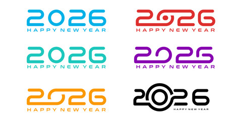 colorful collection of new year numbers 2026