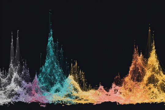 Colorful data visualization showcasing peaks and valleys of information in an abstract design