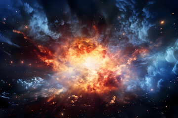 Explosion in gas cloud background