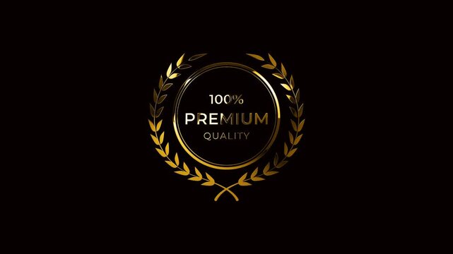 golden badge premium quality symbol
