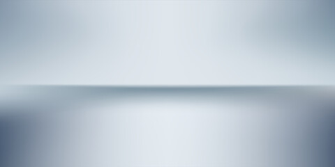 Blue white gradient abstract pattern studio background Light gives luxurious shine. Walls and floor of room sparkling, flat metal, with deep curves and dimensions. cool tone, feeling of water