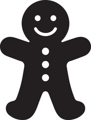 Gingerbread man cookie silhouette vector, perfect for Christmas and holiday designs.