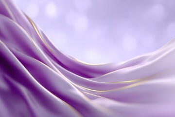 Obraz premium Purple Draped Fabric: Delicate waves of purple fabric cascade gracefully, adorned with subtle gold accents, with a soft blurred background, evoking a sense of luxury, elegance, and fluidity.
