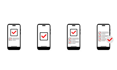 Set Of Phone With Checkmark Icon, Simple Icon Vector Design, best used for presentation, application, web and banner