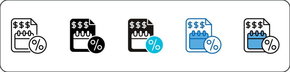 Tax Icon Pack Multistyle Editable Stroke