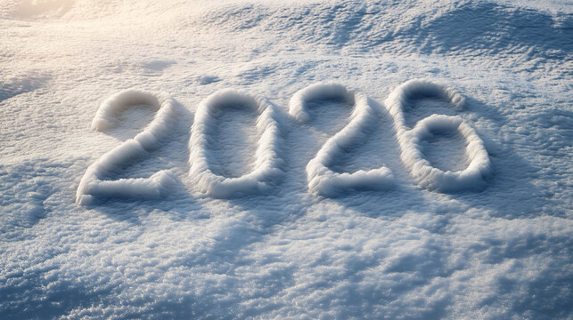 The year 2026, sculpted with pristine snow, marks a hopeful vision of the future. The icy expanse shimmers, an artistic presentation of the approaching year.