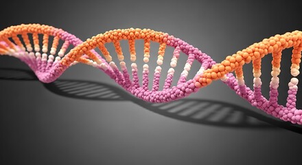 A vibrant, colorful 3d render of a dna double helix structure, symbolizing genetics and life sciences