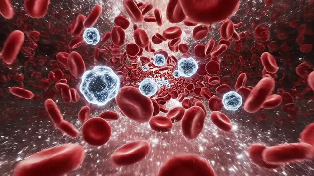 Immunity strengthening during fasting, white blood cells regenerating in bone marrow