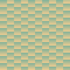 Gradient seamless squares pattern in pastel green and beige mosaic background. Geometric texture surface tiles. Graphic design vector illustration for Cover Banner Backdrop Wallpaper Greeting Card