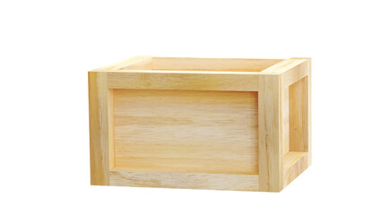 empty wooden crate box 3D rendering