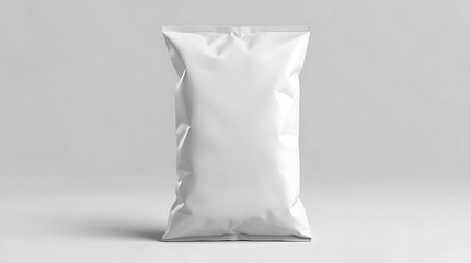 chips, snacks, candy , A white empty snack bag for food packaging , Blank white food pouch