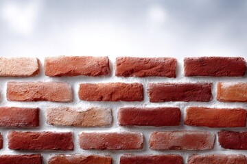 Brick Wall Texture: A close-up view of a classic brick wall, featuring a pattern of weathered red bricks, revealing texture and detail. The backdrop sky add depth and perspective.