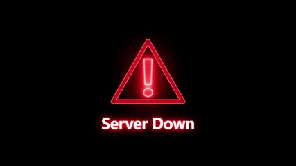 Server Down alert Icon with binary code background. Attention grabbing icon highlights the importance of digital safety in today's interconnected world.
