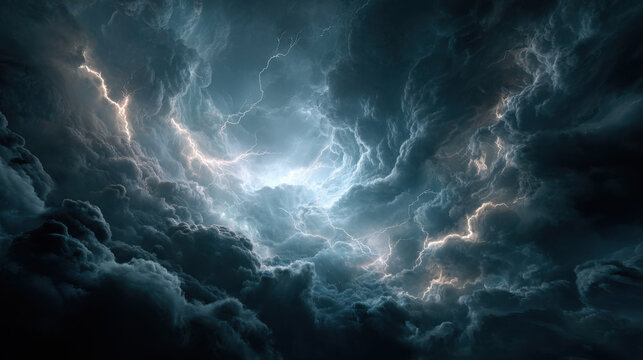 Storm cloud lightning turbulent cloud dramatic sky dark atmosphere thunderstorm electric bolt cloud texture moody lighting atmospheric phenomenon epic fantasy vortex cumulus cloud ominous blue