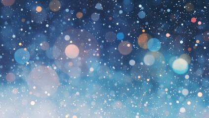 Sfondo che ricorda un tempo nevoso in un contesto notturno con aloni di luce colorati