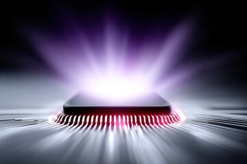 Illuminated Processor: A dynamic image features a central processing unit (CPU) bathed in an energetic glow, symbolizing the core of modern technology, innovation, and power.