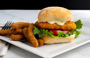 chicken fillet sandwich with chicken fries