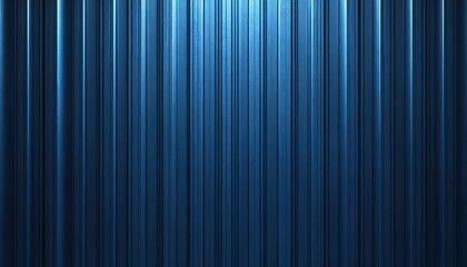 Dark blue metal background with linear pattern. Glossy metallic surface shows industrial design. Abstract sleek texture for modern architecture. Futuristic wall with vertical lines. Great for