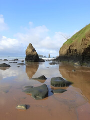 The tide recedes, revealing hidden world of coombs