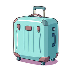 Travel Suitcase 2D flat vector illustration, isolated on a white background.