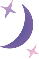Vektor illustration of moon and star 