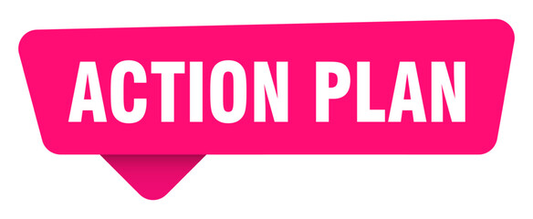 action plan magenta sticker isolated on transpatent background. action plan sign