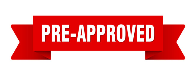 pre-approved ribbon isolated on transparent background. pre-approved ribbon