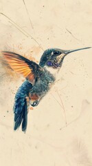Fototapeta premium Wallpaper hummingbird animal.