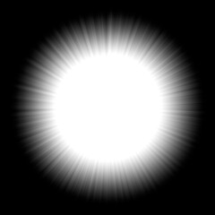 "Abstract Radiant Light Burst on Black Background – Celestial Glow and Energy Concept"