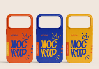 Case Mockup Template &ndash; Modern Phone Cover Design, Realistic Plastic Case
