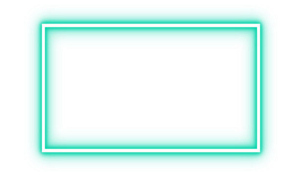 Neon turquoise glowing rectangular frame for modern highlights, overlays, UI elements and graphic design accents