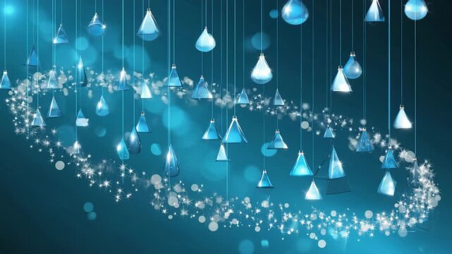 Abstract blue water droplets sparkling light effect modern design for backgrounds and wallpapers