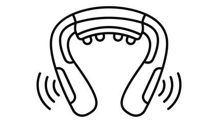 Neck massager icon illustration, portable electronic device for relieving muscle tension and promoting relaxation