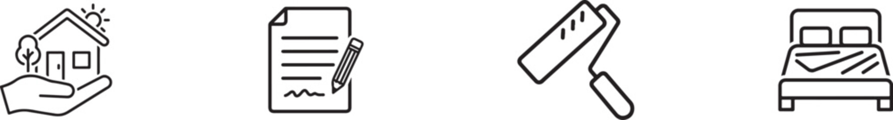 Set of real estate icons isolated on for web and mobile