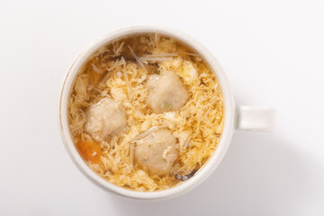 鶏つくね　たまごスープ