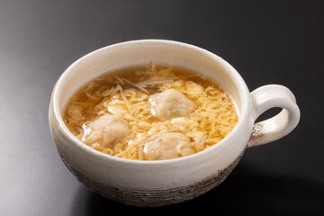 鶏つくね　たまごスープ
