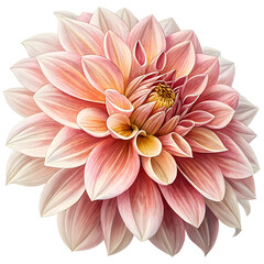 Fototapeta premium Delicate pink dahlia flower isolated on transparent background