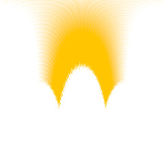 "Radiant Abstract Gradient Wave – Symmetrical Yellow Light Form on Transparent PNG Background"