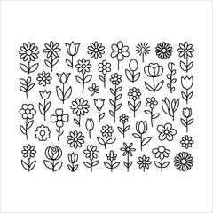 A seamless vector pattern with vintage floral design elements of leaves and flowers, perfect for summer textile and card illustration