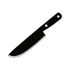 Simple silhouette of a kitchen knife with a black handle