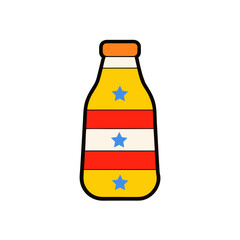 Retro american flag inspired bottle with stars and stripes
