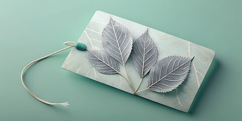 Elegant botanical invitation mockup with delicate leaf design for springtime events and celebrations