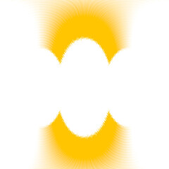"Radiant Abstract Gradient Wave – Symmetrical Yellow Light Form on Transparent PNG Background"