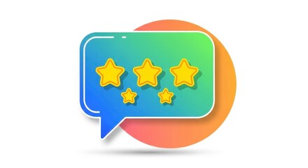 Vibrant online feedback concept showcasing star rating in a speech bubble design