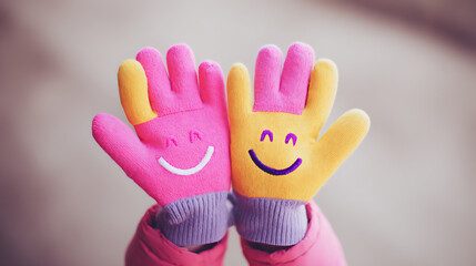 hands in pink gloves