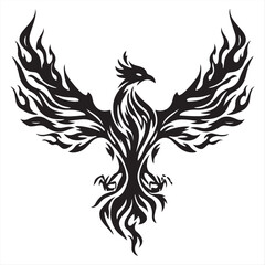 Powerful Tribal Phoenix Bird Symbol