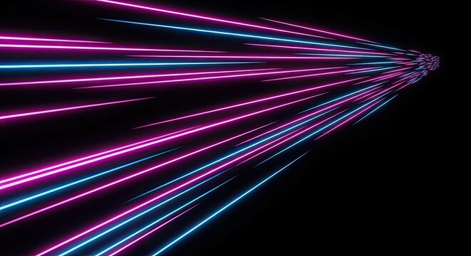 Glowing neon lines creating a futuristic speed tunnel effect