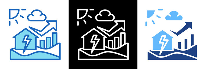 Fototapeta premium Energy Consumption tripplestyle icon